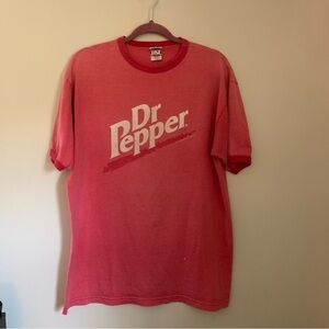 Dr Pepper Large Faded Style Graphic Ringer Tee
